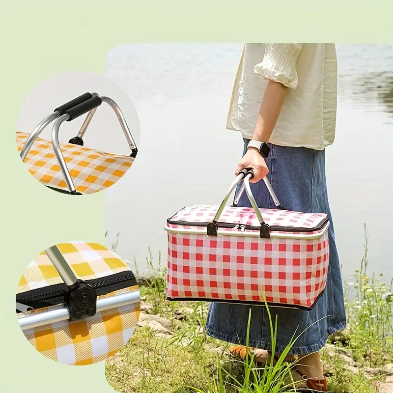 1 Stück Isolierter Picknickkorb Tragbare Zusammenklappbare - Temu