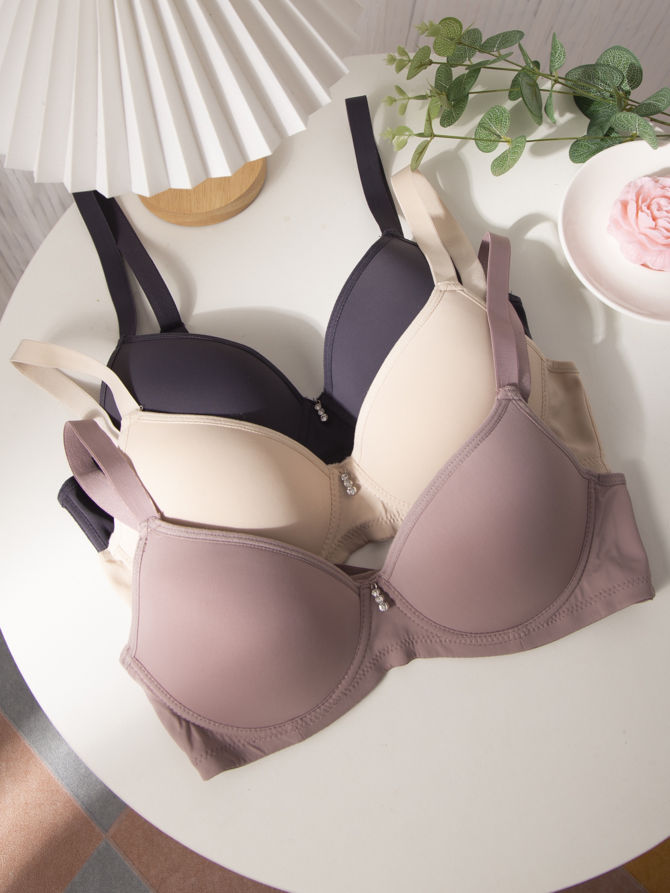 Simple Solid Seamless Bras Comfy Breathable Push Up Bra - Temu Norway