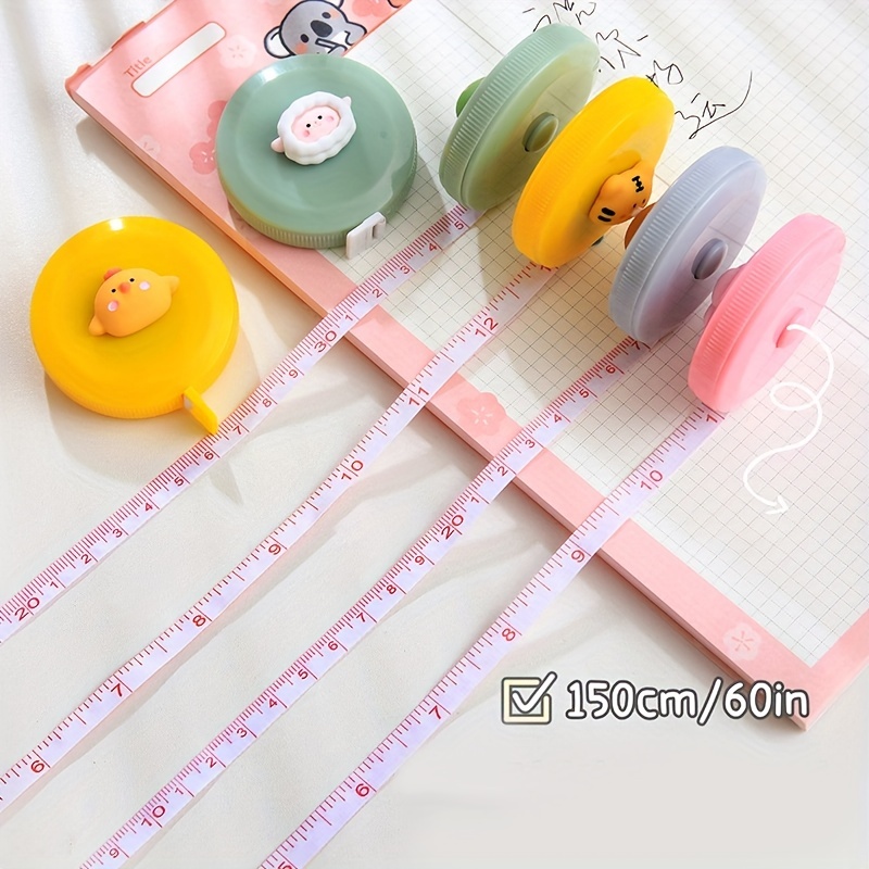 1pc Household Cute Mini Soft Tape Measure 1.5m/4.9ft Plastic Tape