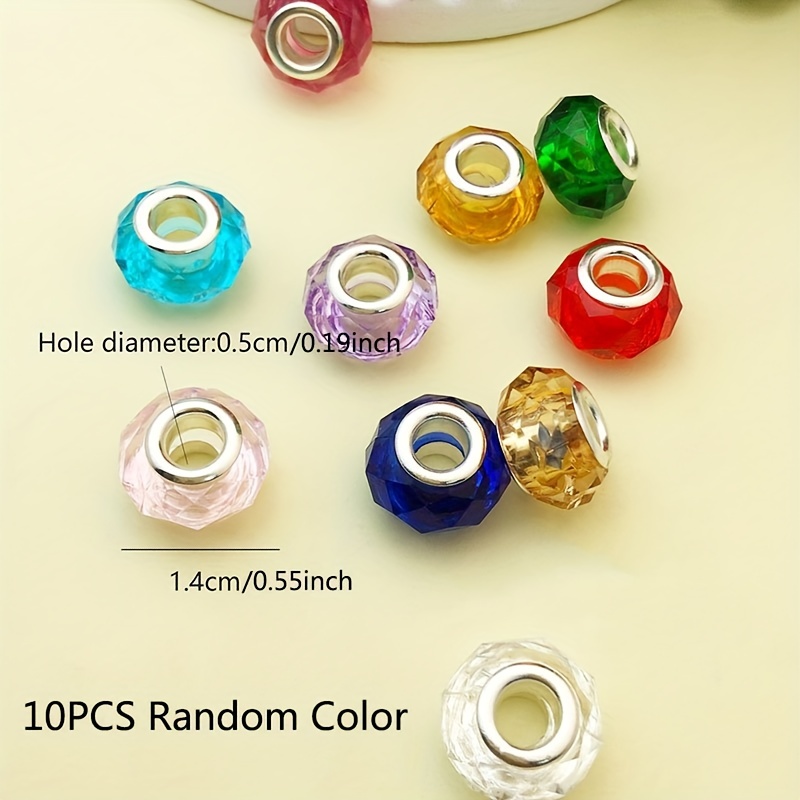 10Pcs Large Hole European Beads for Jewelry Making Craft Charm