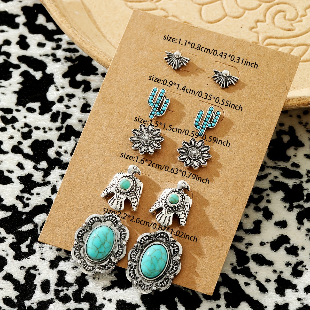 2pcs Western Turquoise Antique Silver Charm Medallions, Boho Charms, Jewelry Making, Earring Charms, Western Charms, Earring Making