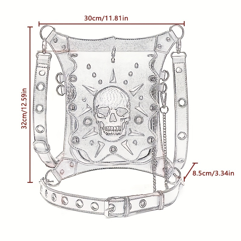 Steampunk Studded Decor Fanny Pack Retro Gothic Chain Waist Bag Halloween  Drop Thigh Bag For Victorian Cosplay - Bags & Luggage - Temu