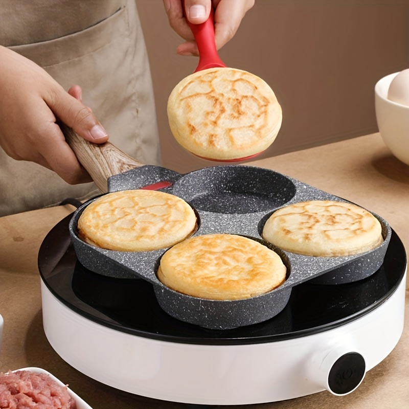 1pc, 4-Cup Frying Pan (7''), Fried Egg Pan, Sectional Pancake Pan, For Gas  Stove Top And Induction Cooker, Kitchen Utensils, Kitchen Gadgets, Kitchen