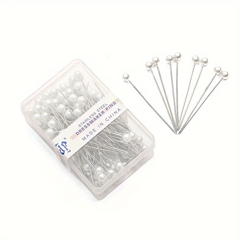 240pcs Sewing Pin Straight Pin Head Pin Colorful White Round Pearl Head  Dress Making Quilting Pin