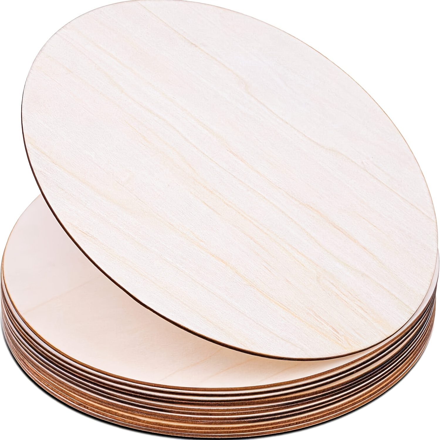 Lot de 12 disques en bois ronds de 12 à 13 cm en bois naturel d