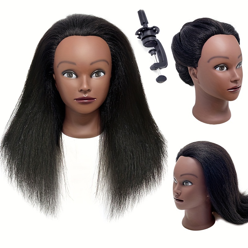  Mannequin Head with Human Hair for Braiding 100% Real Hair  Mannequin Head Cosmetology with Hair Doll head for Hair Styling Free Table  Mannequin Stand(14) : Beauty & Personal Care