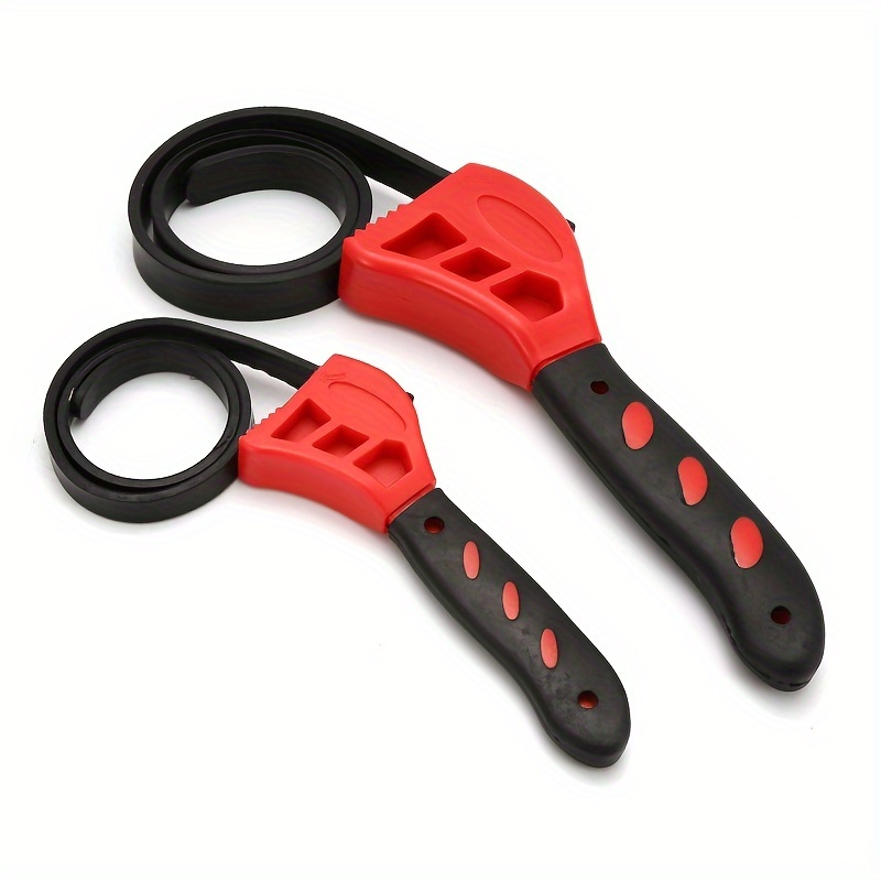 Strap Wrench, Adjustable Rubber Strap Wrench Oil Filter Wrench Reinforced  Rubber Belt Jar Opener for Weak Hands Pipe Wrench for Plumbers