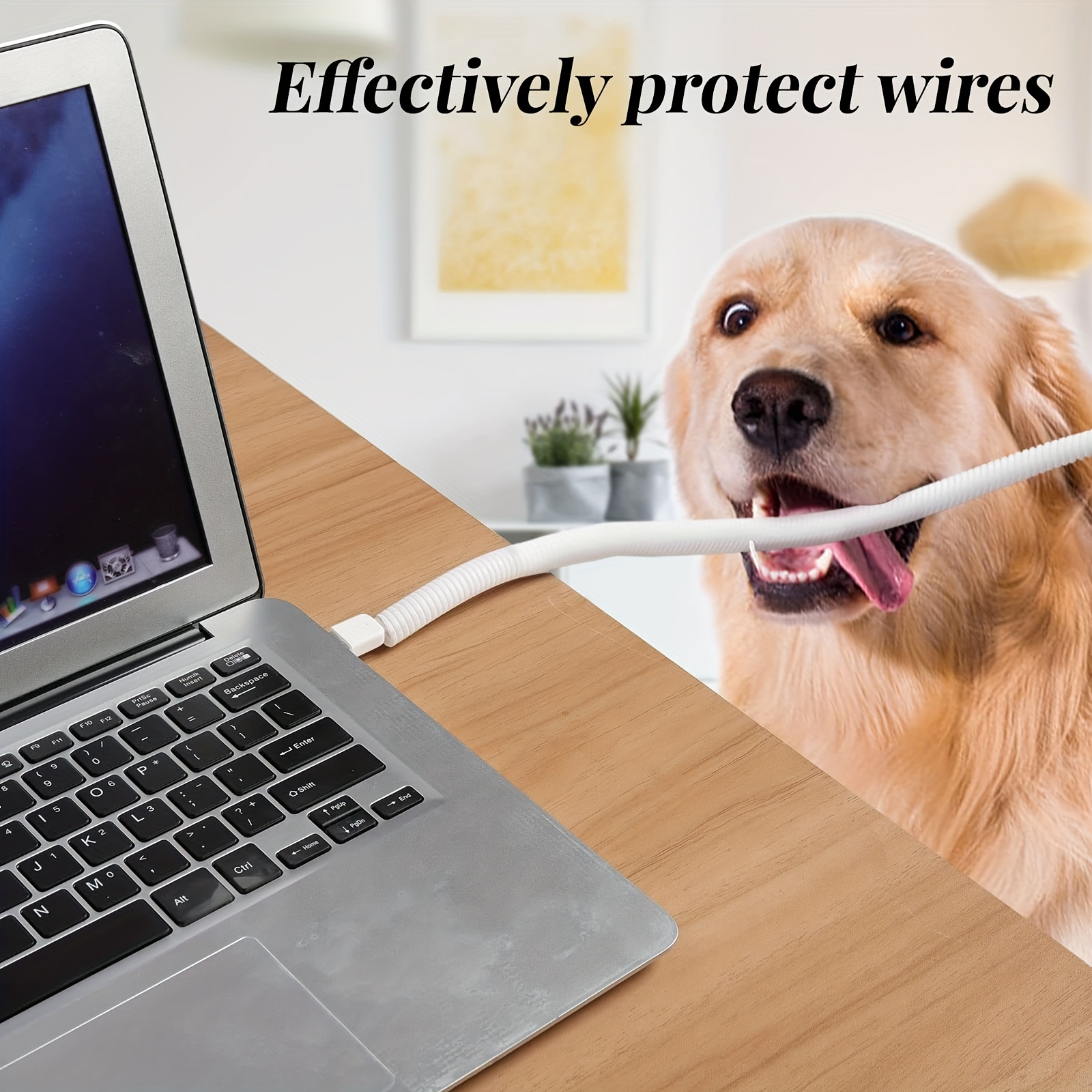  Protector de cable para perros y gatos, organizador de cables  en espiral de 32.8 pies, protege a tus mascotas y bichos de masticar cables  eléctricos aislados de 1.291 x 0.394 in