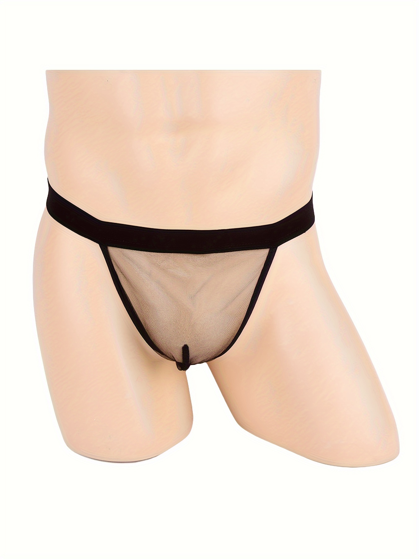 K3267 Hot Sexy Mens Underwear Thong Skimpy Pouch C-thru Fishnet Cheeky Back