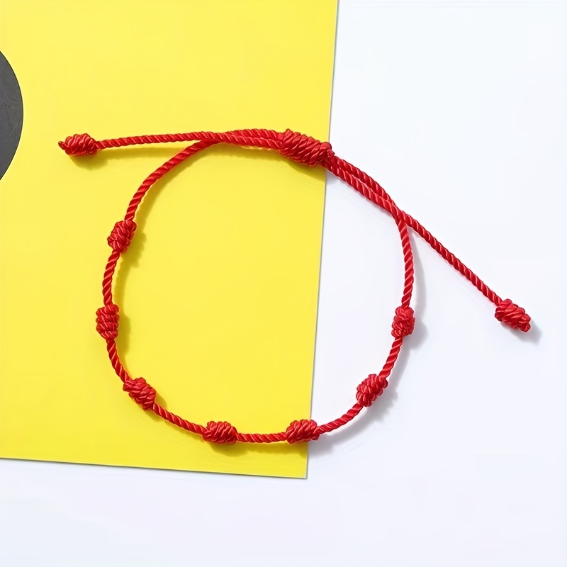 Adjustable Red Bracelet Pull Weave Hand Rope Palm Eye Braided