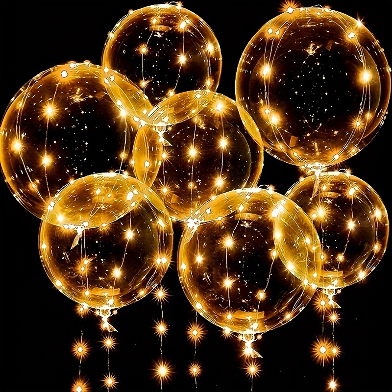 15pcs Led Light Balloons 7pcs 20 Inch Transparent Bobo Balloons 7