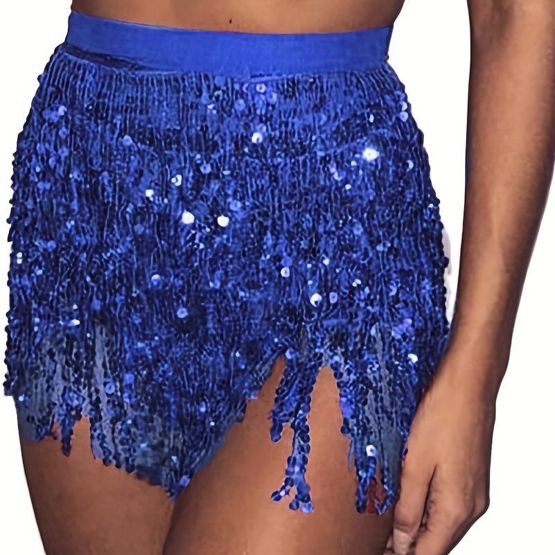 Belly Dance Hip Skirt Fringe Scarf Sequin Wrap Carnival - Temu Canada