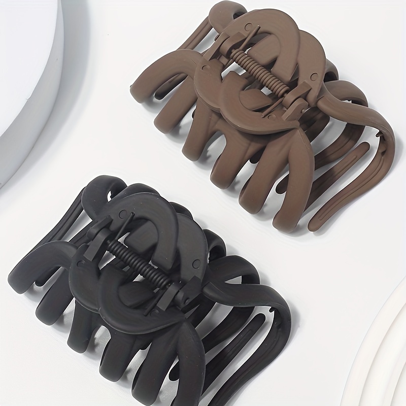 6PCS Simple Matte Hair Claw, Rectangular Small Clip For Thin/medium Thick  Hair, Non-slip Hair Clip, Shark Claw