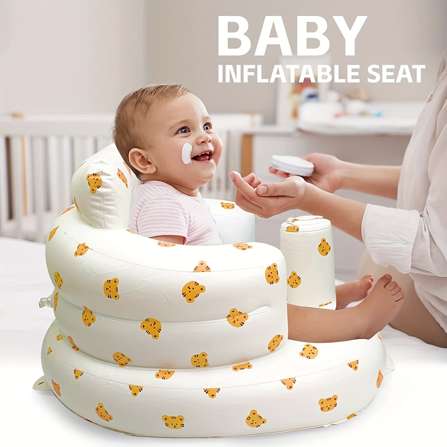 Baby Inflatable Seat with Built-In Air Pump for Babies 3-36 Months