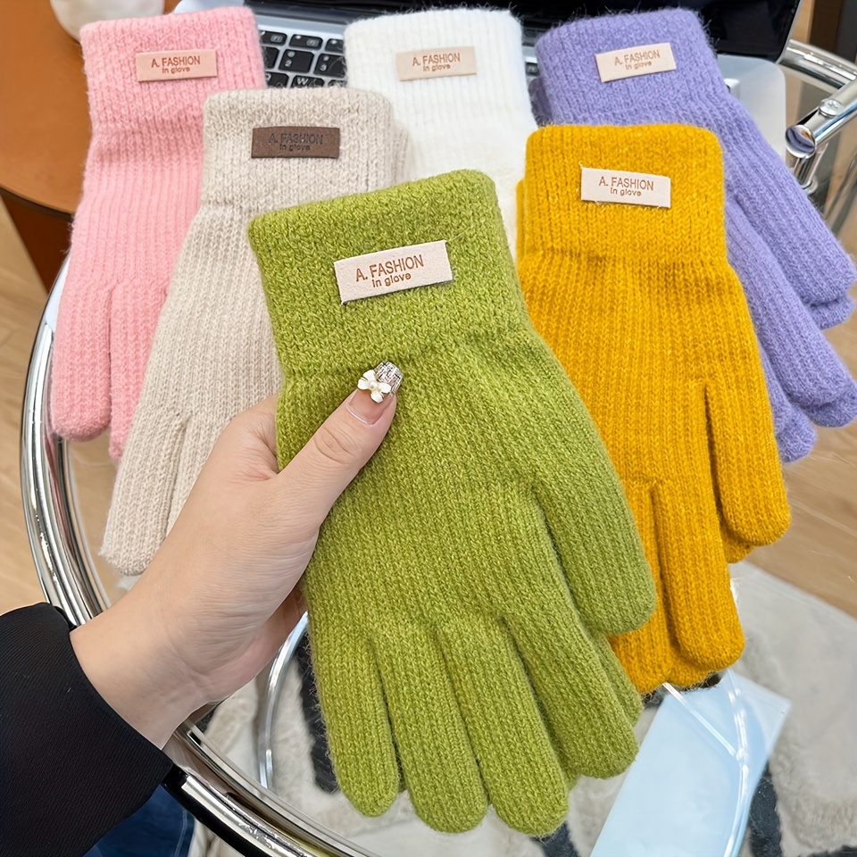 Guantes Punto Cálidos Pantalla Táctil Guantes Invierno - Temu