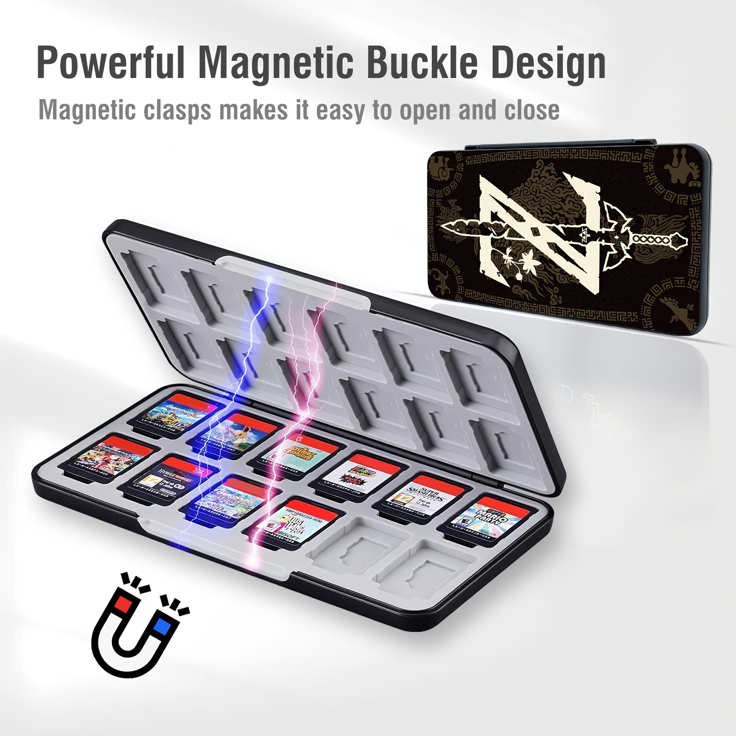 For Switch Game Cards Case Blue Leyusmart For Nintendo 24 Game Cards 24  Memory Sd Cards Strorage Holder Gameboy Portable Slim Small Size Cartridge  Carrying Box | Discounts For Everyone | Temu