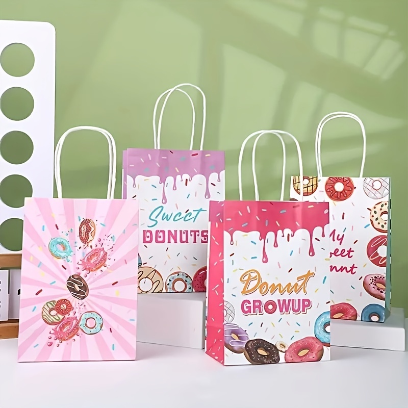 Paquete de 12 bolsas de regalo de papel de piruleta, bolsas de regalo de  fiesta de Candyland rosa, bolsa de dulces con asa, temática de dulces para