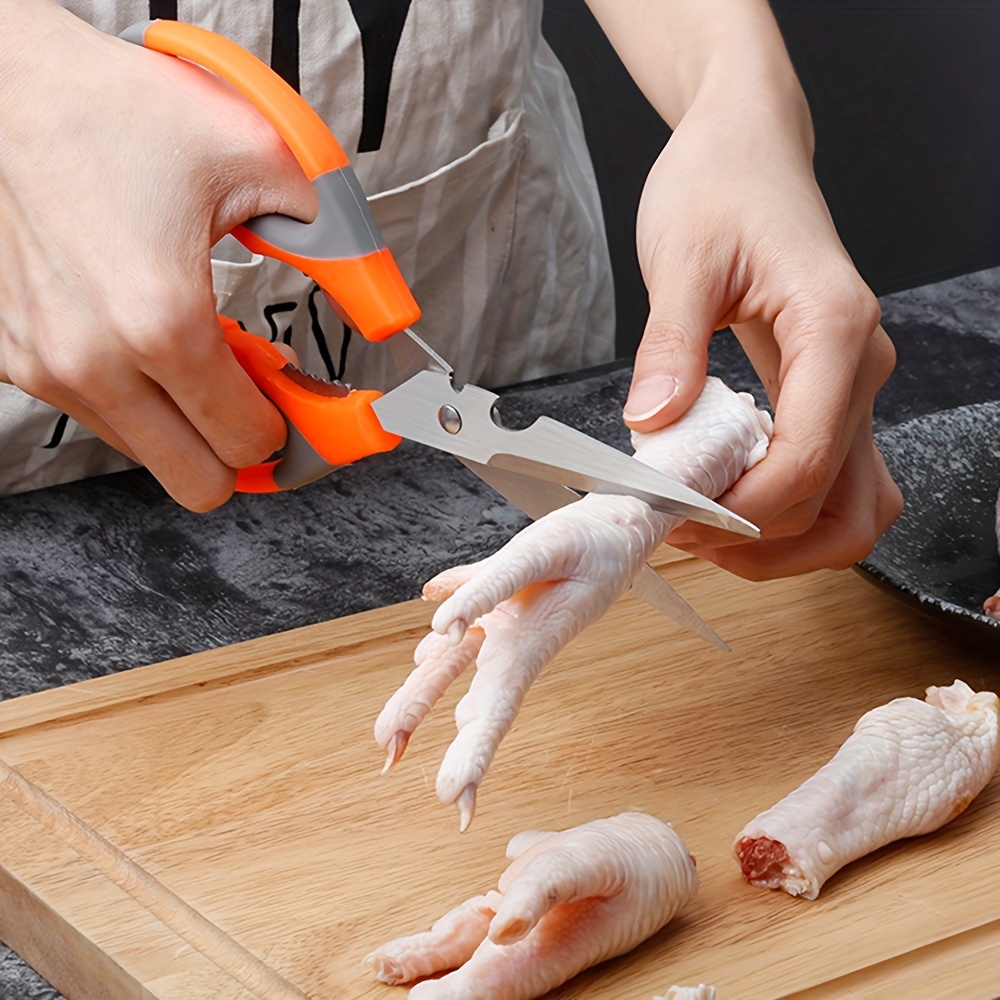 Stainless Steel Multifunctional Household Kitchen Scissors Cegetable  Chicken Bone And Meat Scissors Bottle Opening