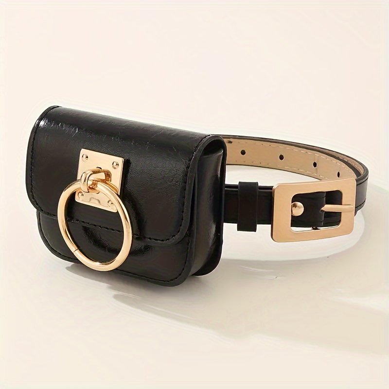 womens belt purse Leather Chain Belts with min belt bag  Leather Chain Belt Bag for Women Mini Leather chain Fanny Pack Detachable Belt  Chain Bag leather belt bag