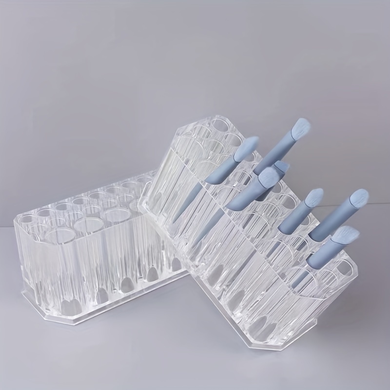 Acrylic 26 Holes Makeup Brush Storage Box Multifunctional Display Pen Holder