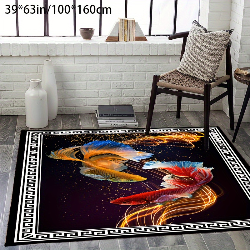 Washable Non Slip Decorative Mat Thin Anti Slip Rug feather