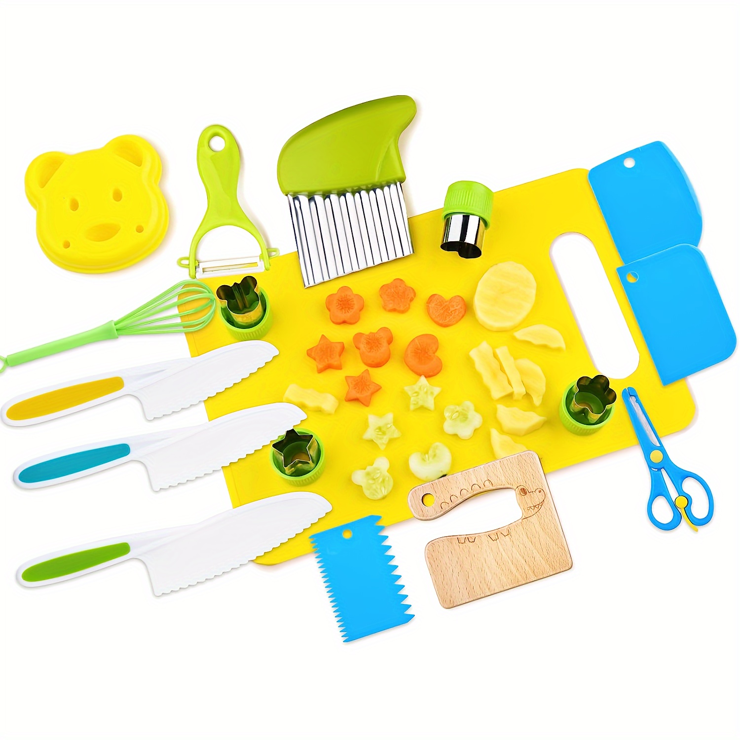 13/17 pcs Montessori Kitchen Tools Set Cooking Set Toddler Safe Knives Set