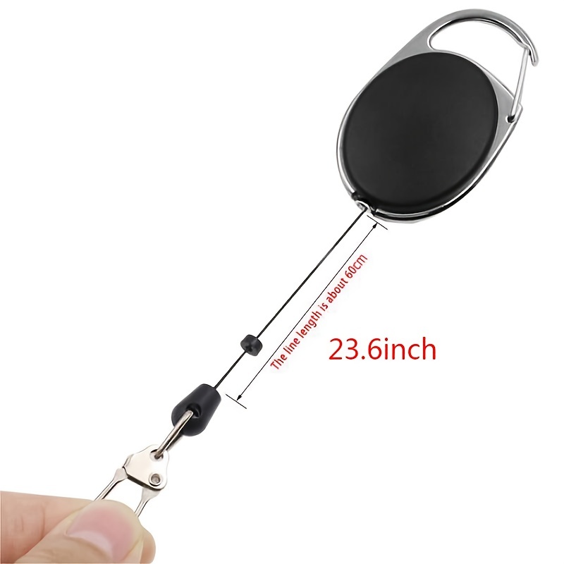 Retractable Key Chain Reel Badge Holder Fly Fishing Zinger Retractor with  Quick Release Spring Clip Fishing Accessories