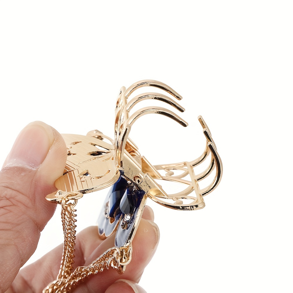 Butterfly & Tassel Hair Claw Rhinestone Banana Clip
