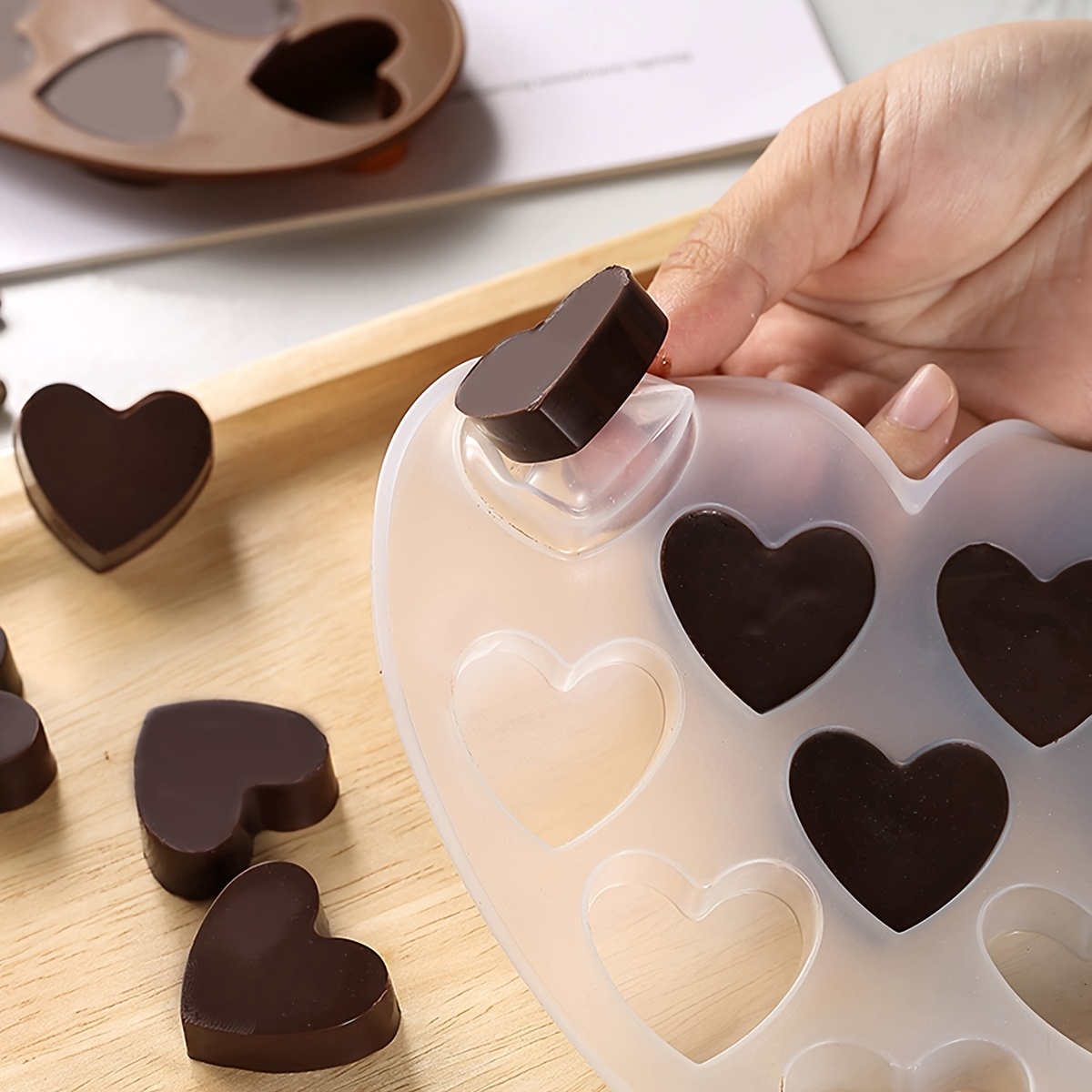 1 Pieza/2 Piezas Moldes Chocolate Forma Corazón Moldes - Temu