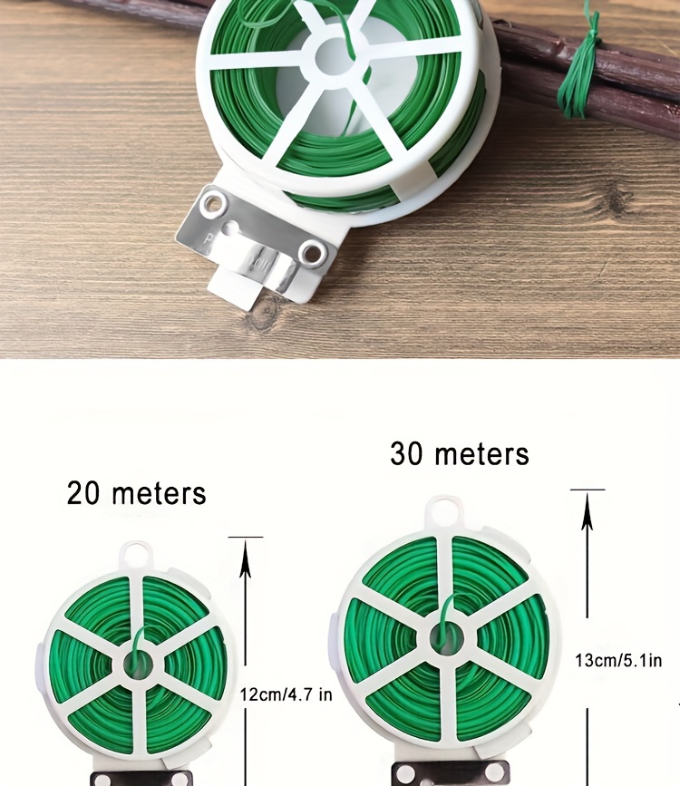 20/30/50/100m Garden Plant Support Binding Wire with Cutter Fixed