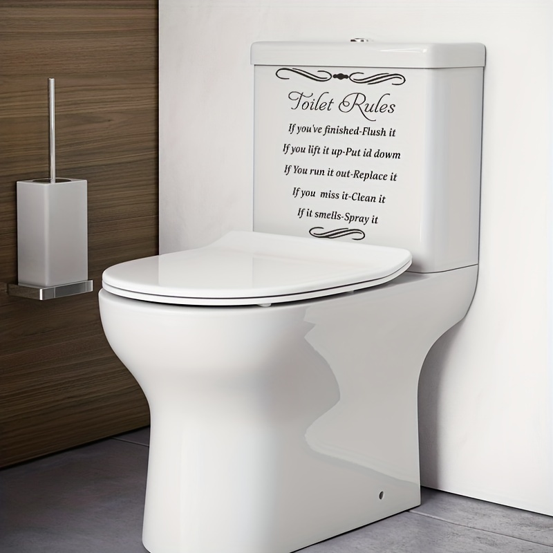 Toilet Lid Decal Self-Adhesive Slogan Graphic Sticker