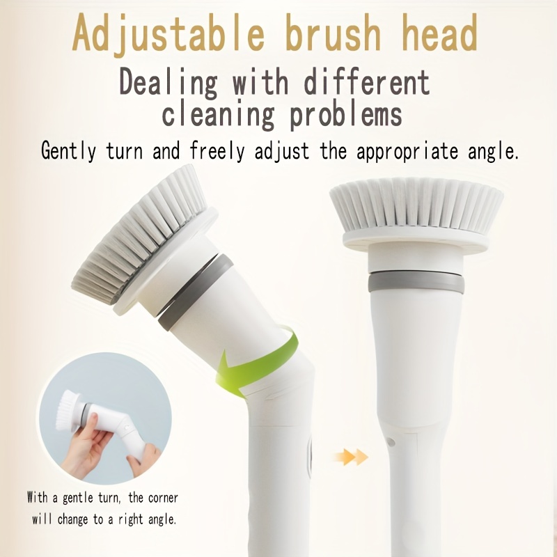 Brosse de Nettoyage Électrique CHO (Blanche), Brosse de Nettoyage Électrique  Sans Fil avec 3 Têtes de Brosse Remplaçables Brosse de Lavage Électrique  Imperméable à 2 Vitesses pour 