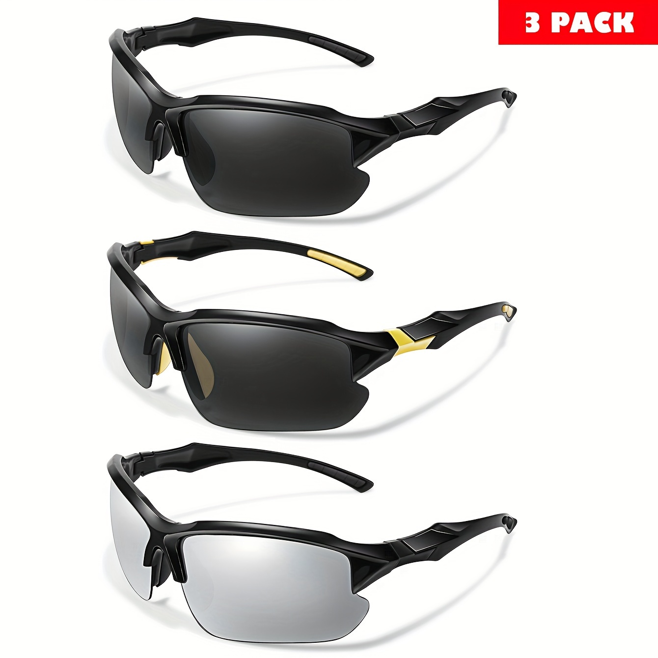 3pcs Cool Fantasy Polarized Wrap Around Sunglasses For Cycling Baseball  Running Fishing Golf Driving - Jewelry & Accessories - Temu Philippines