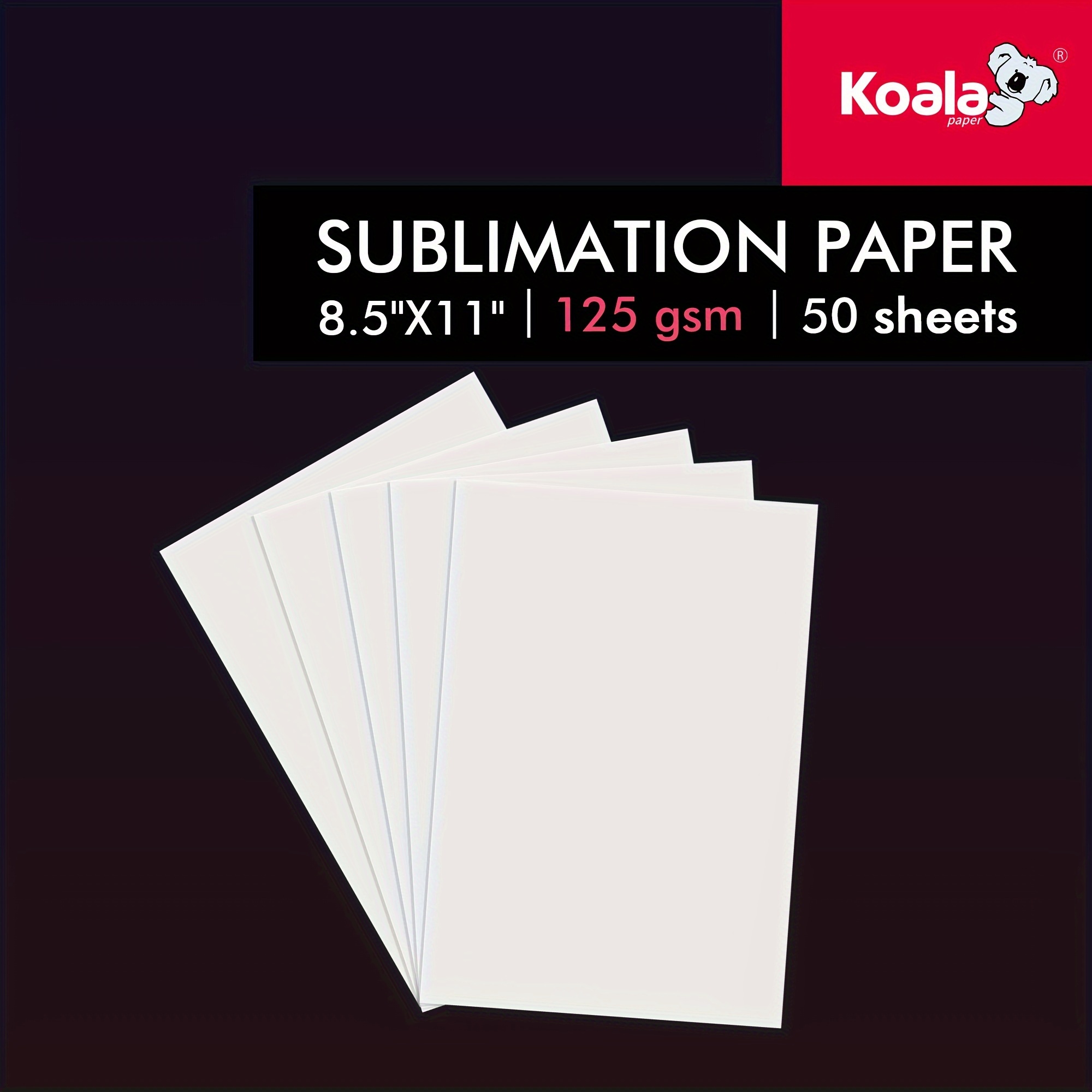 Koala Paper 50 Sheets Sticker Paper Matte White, 8.5x11 Inch Printable Full  Sheet Label Paper For Inkjet Printers