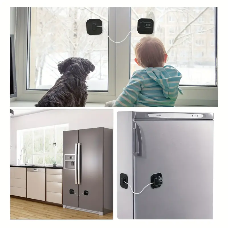 Refrigerator Fridge Freezer Door Lock with Password, Child Proof  Refrigerator Door Lock for Kitchen Refrigerator,White