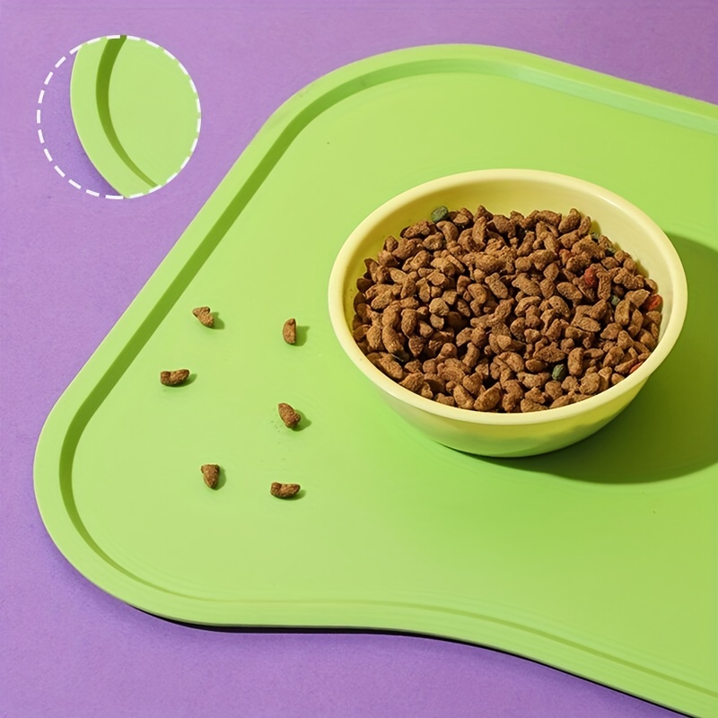 Cat & Dog Food Mat, Sillicone Waterproof Pet Bowl Placement Tray to Stop  Food Spills and Water Messes Out to Floor