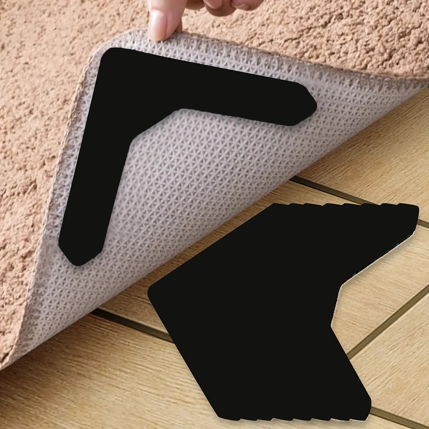 BOWERBIRD Pinzas para alfombras, agarre antideslizante y antideslizante  para alfombras. Aplanar las esquinas de las alfombras, evitar el