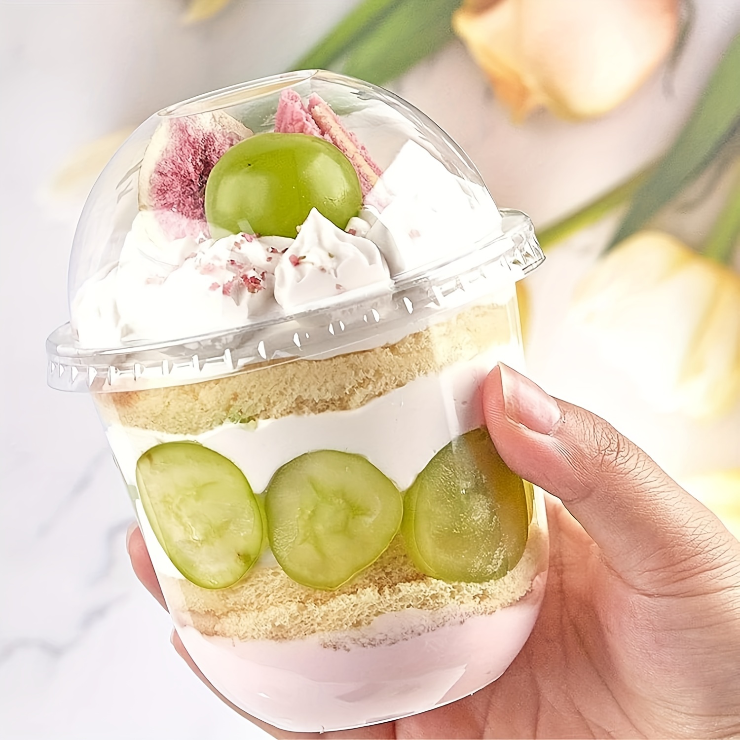 Dessert Cup With Lids Plastic Pudding Cups Ice Cream Cups - Temu
