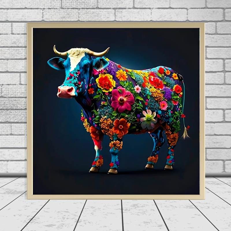 

1pc Diy 5d Diamond Painting Full Rhinestone Zodiac Cow Diamond Painting, Handmade Home Gift Diamond Painting Kit Frameless 30*30cm/11.8inx11.8in