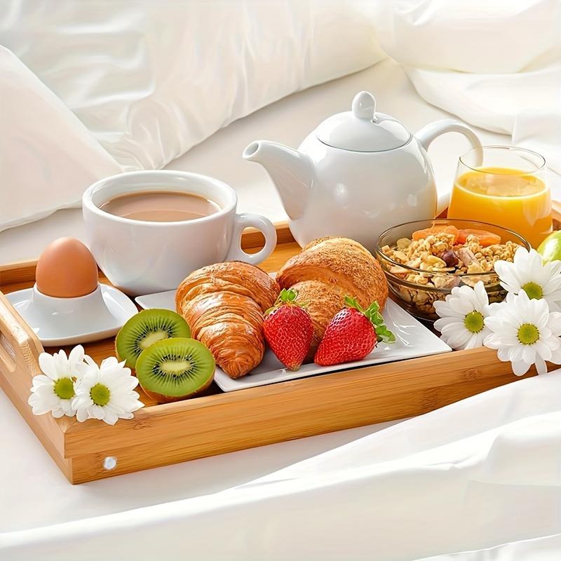 Home-it Plateau de lit avec pieds pliants et plateau de petit-déjeuner en  bambou et plateau de lit avec pieds : : Maison