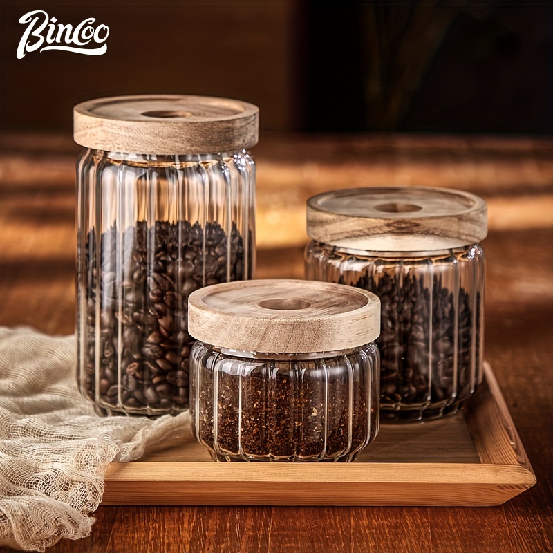 Bincoo Coffee bean storage jar Food grade glass sealed container