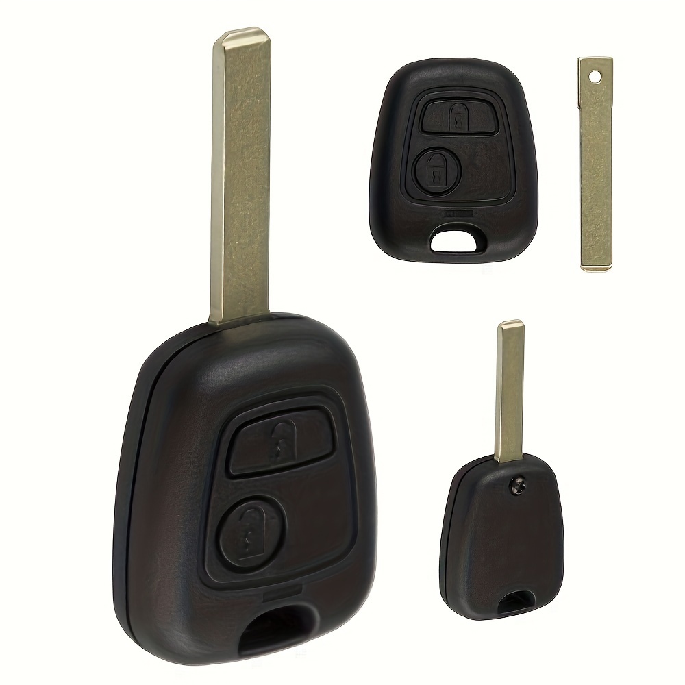 Funk Auto Schlüssel Hülle Case Schwarz für Peugeot Partner 107 206 SW CC  406 307