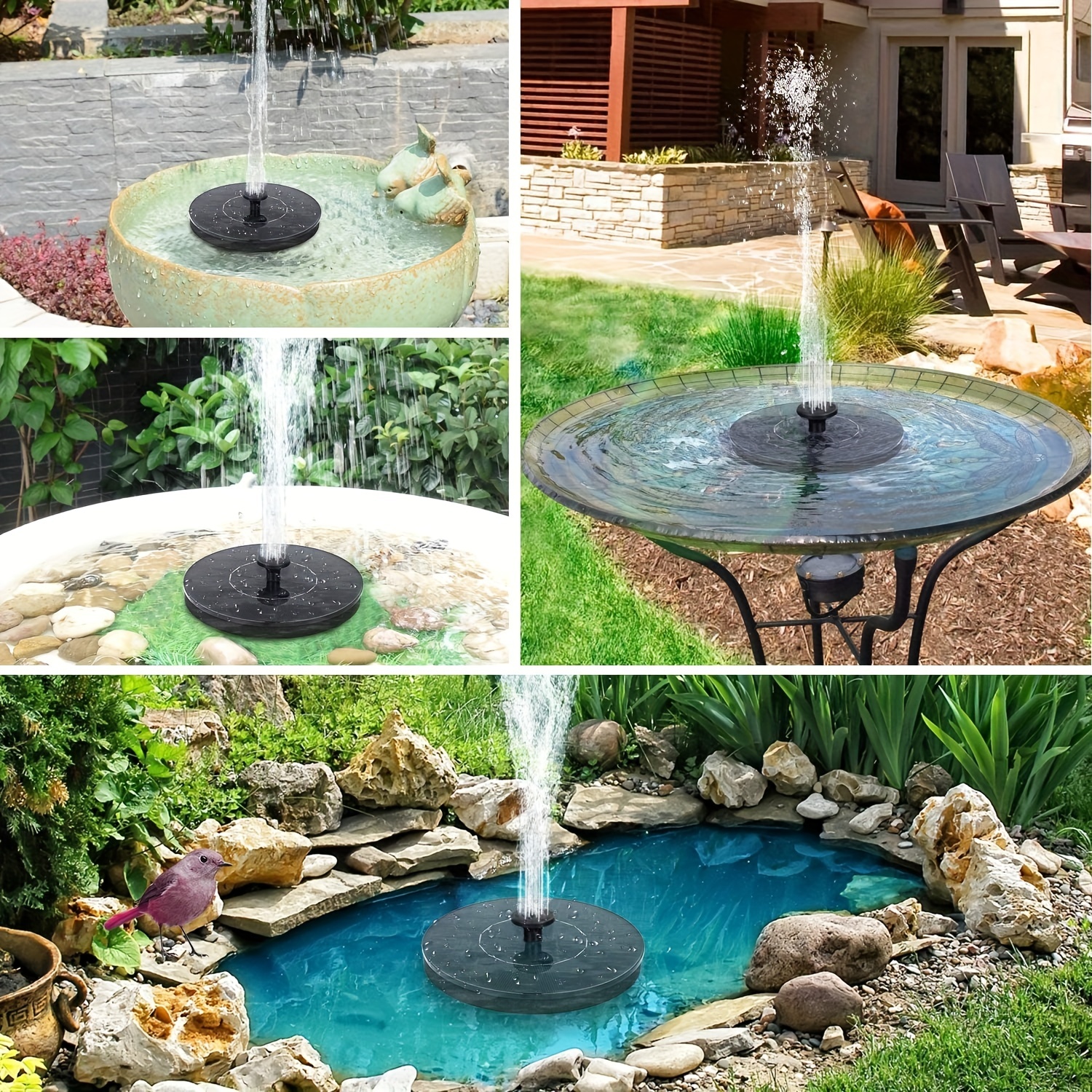 1pc pompe solaire de fontaine de bain d'oiseau pompe solaire de fontaine  pour le bain d'oiseau pompe solaire de fontaine d'eau pour des jardins,  étangs, piscines, aquariums, extérieurs et aquariums - Temu