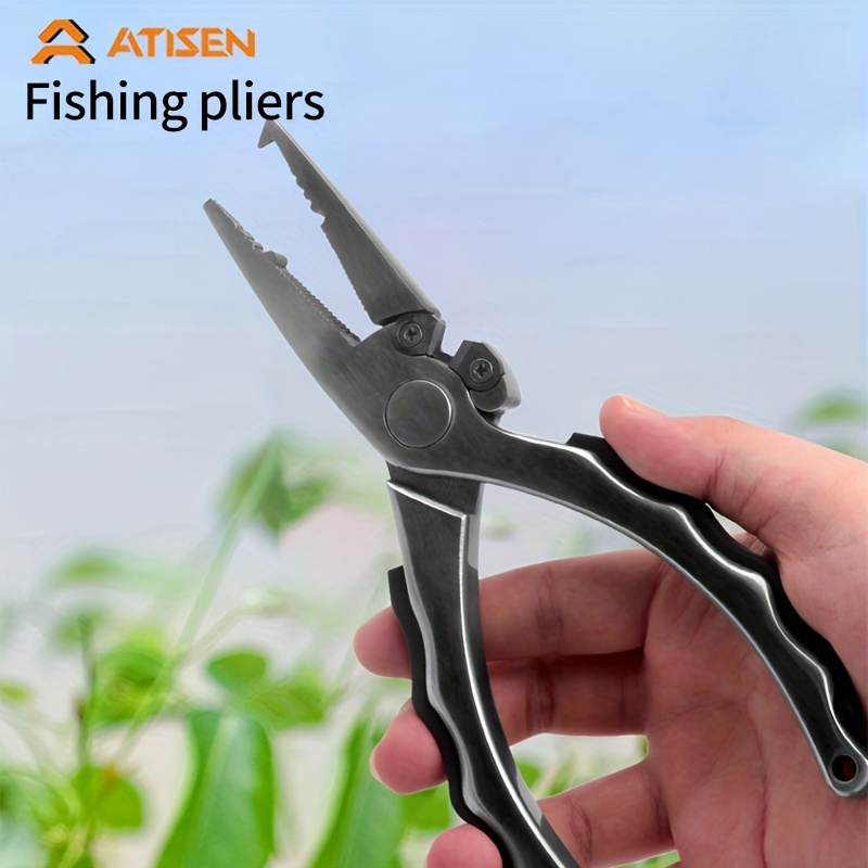 Outdoor Fishing Tools Stainless Steel Pliers With Hook - Temu