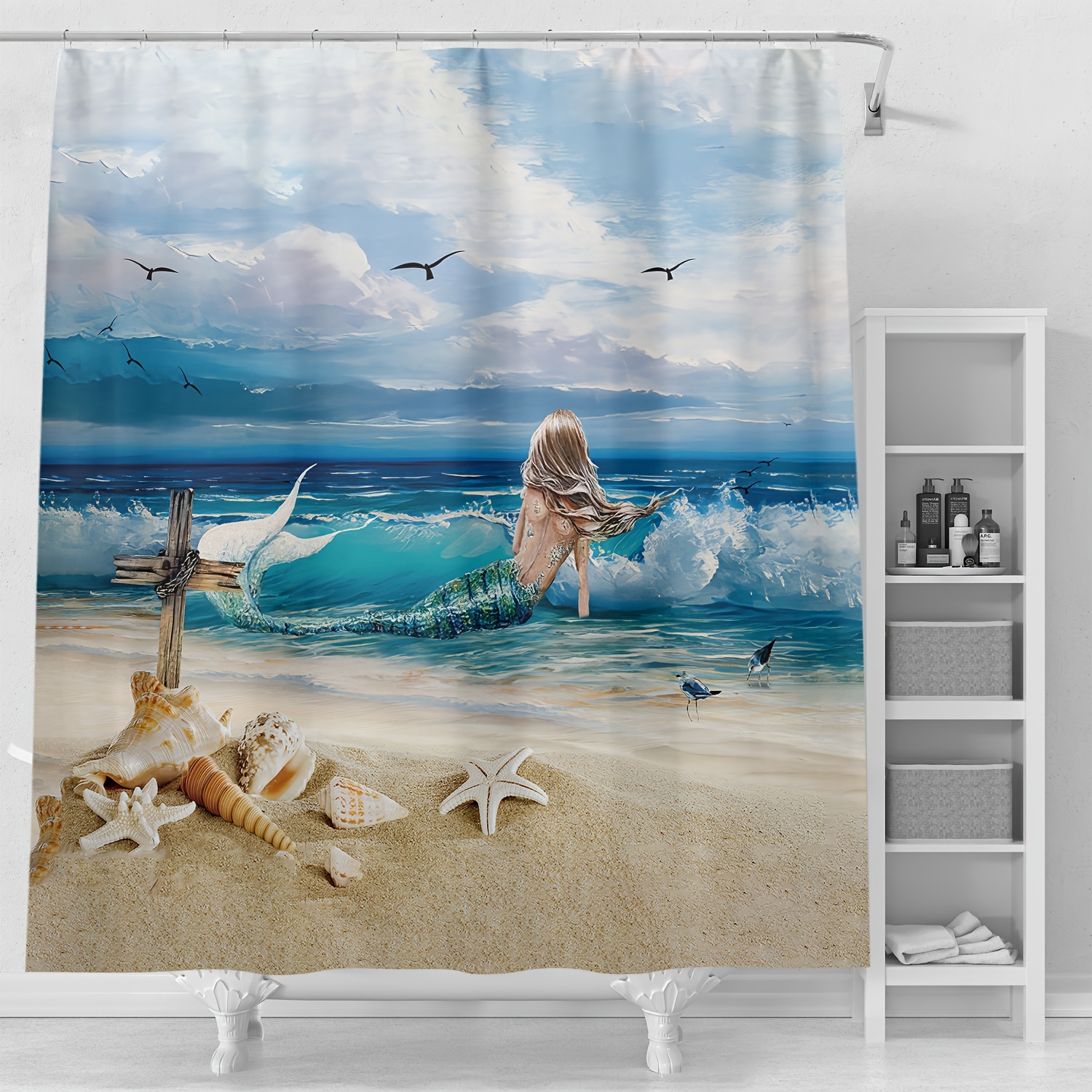 Seashell Shower Curtain - Temu