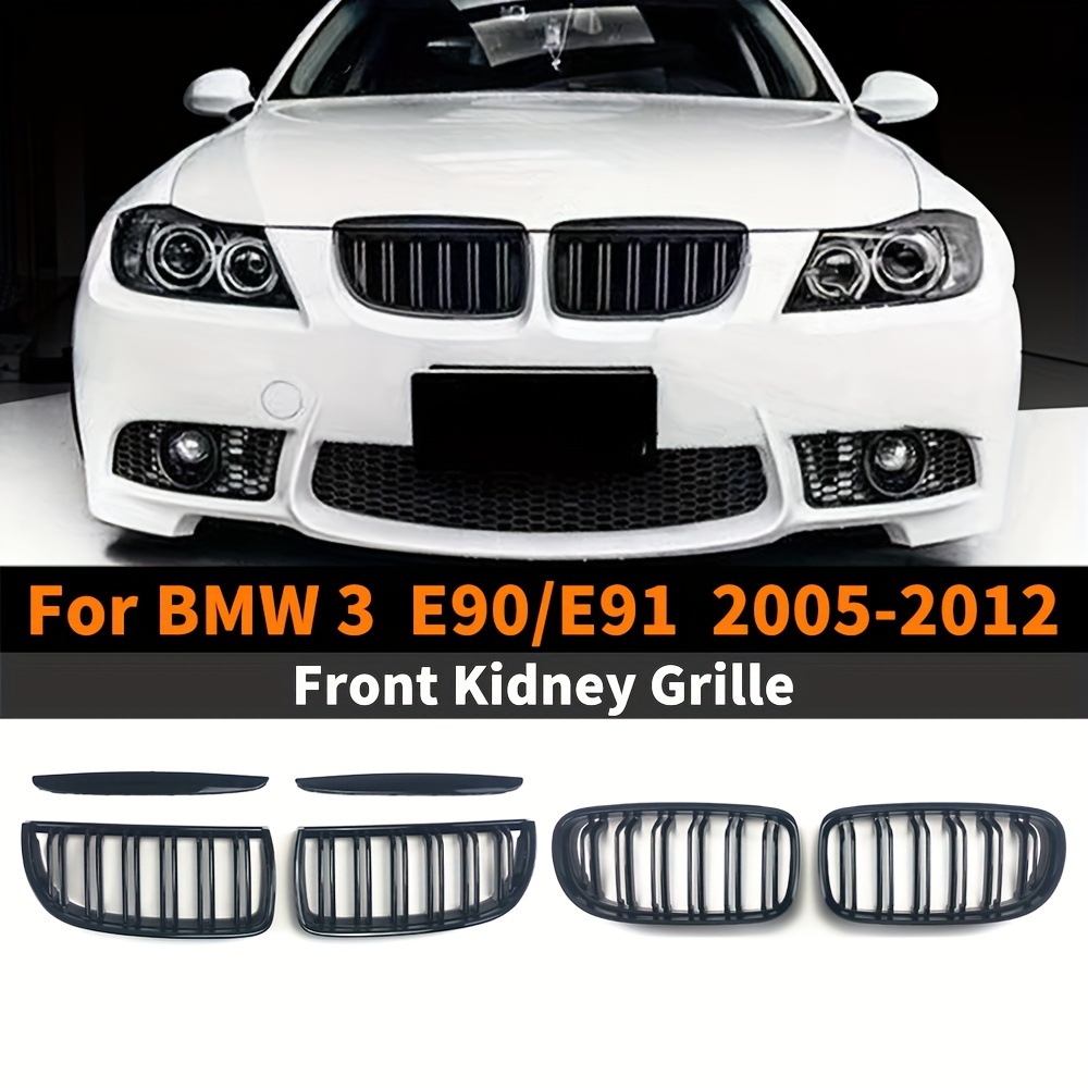 Double Line Front Kidney Grille Bumper Grill For BMW E90 E91 E92 3 Series  2005-2012 Like 325i 320i 330i 335i Coupe Radiator Grid Mesh Facelift Tuning