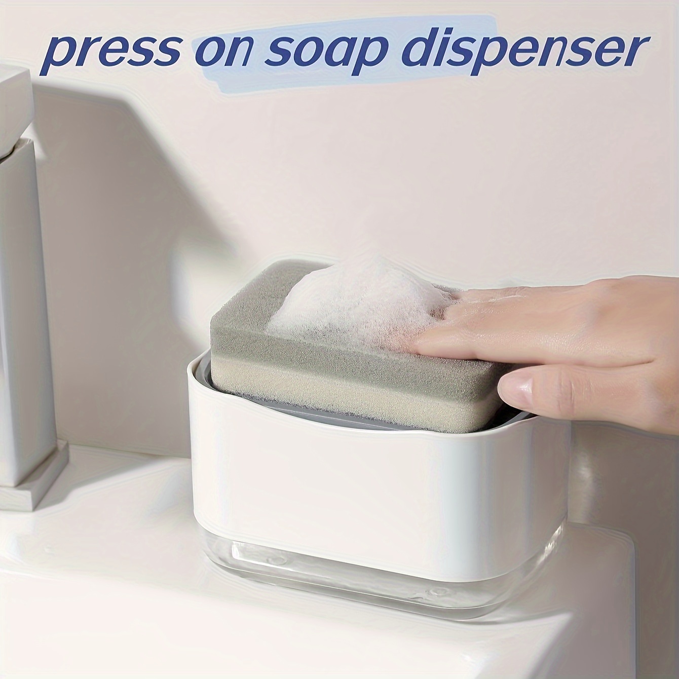 Dropship 1pc Dish Soap Dispenser And Sponge Holder; Metallic