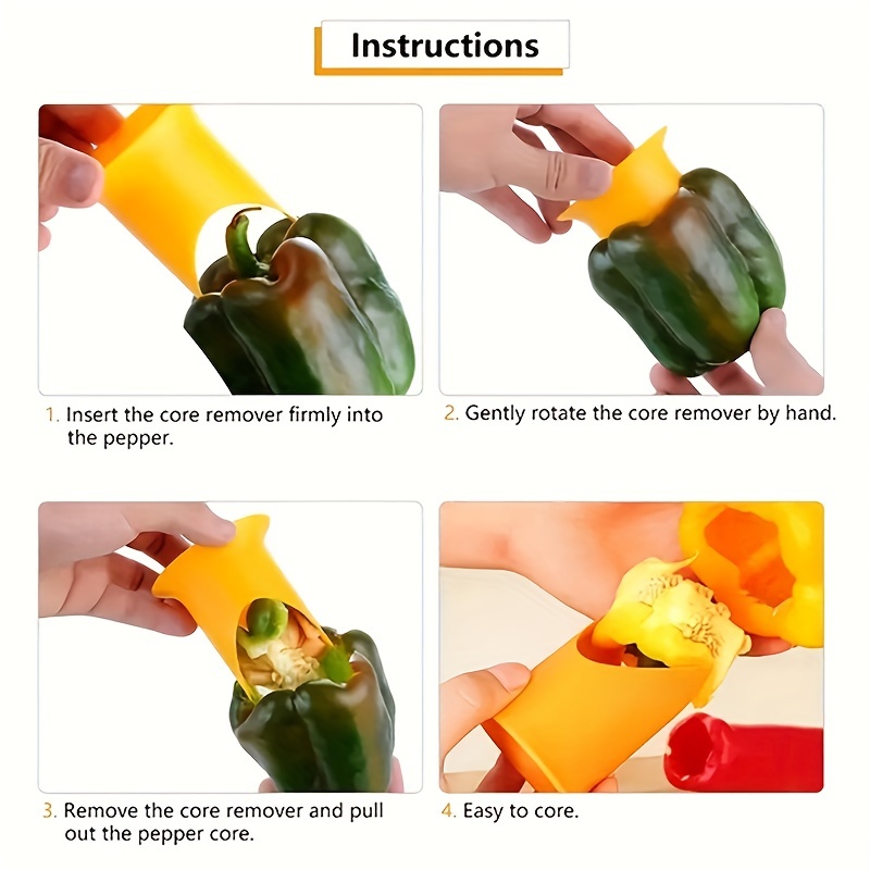 2in1 Pepper Chili Bell Corer Seed Remover Green Pepper - Temu