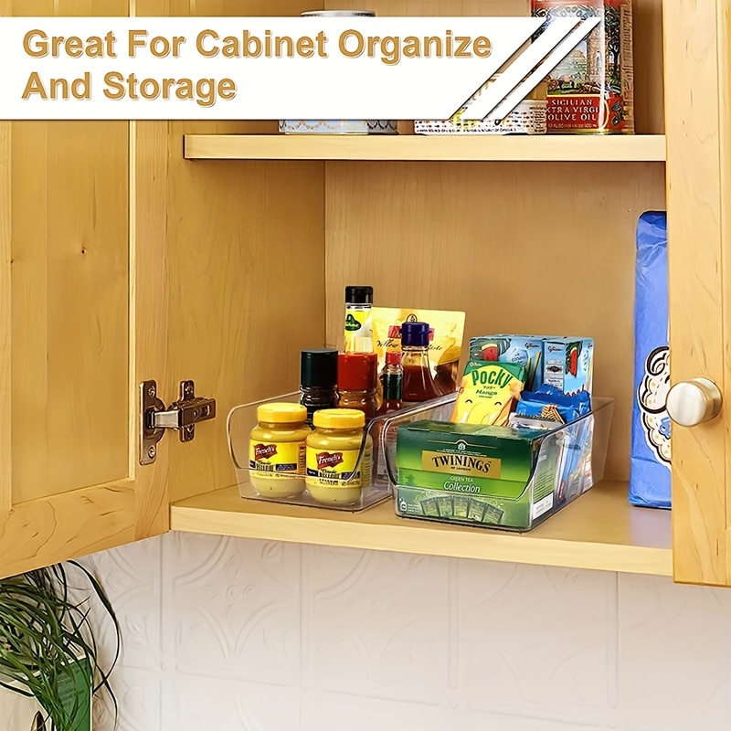 Plastic Pantry Organization And Storage Bins With Removable Dividers,  Multifunctional Snacks Storage Bins, For Kitchen Fridge, Countertop, Cabinet,  And Bedroom, Home Supplies - Temu