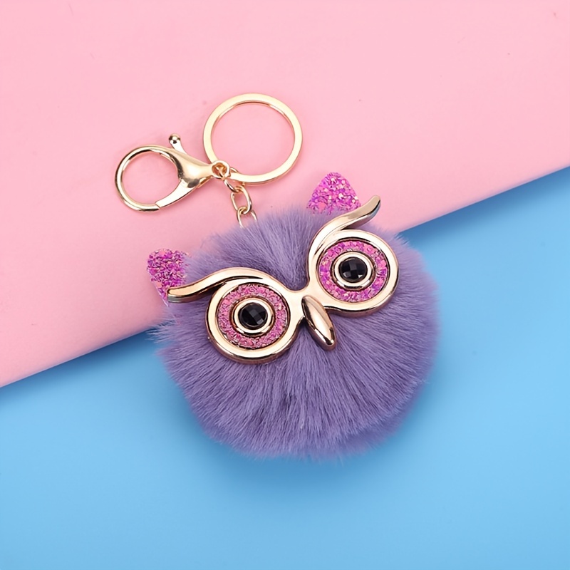 Lollipop Fur Keychain Real Fur Pom Pom Fur Fox Ball 